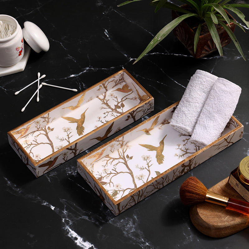 Aviary Luxe Enamel Coated Serving Tray (Rectangle) - Set Of Two media 7
