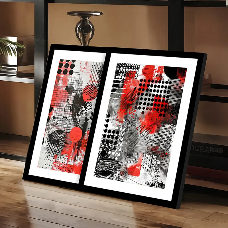 Pop Of Red Wall Art With Frame - Set Of Two media 7