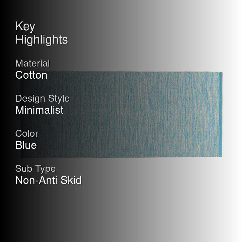 Artivine Cotton Runner Rug - Sky Blue media 2