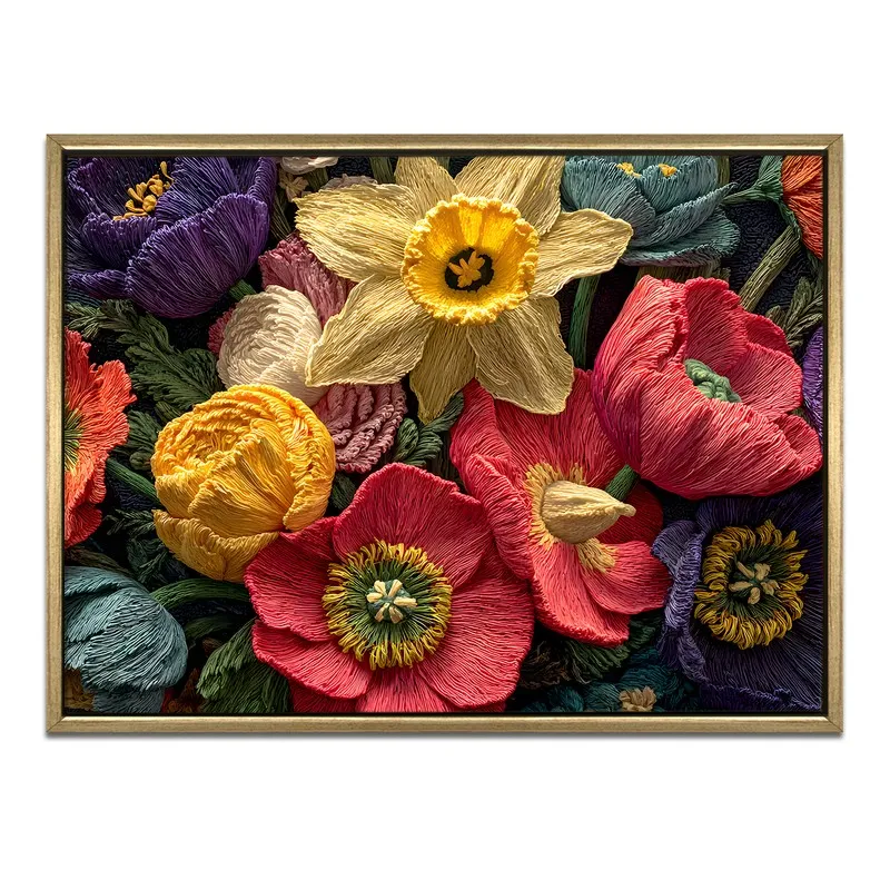 Petal Parade Canvas Wall Painting With Frame media 3