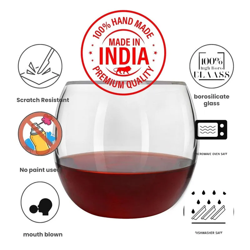 VelvetSip Handcrafted Wine Glass (250 mL) - Set Of Four media 5
