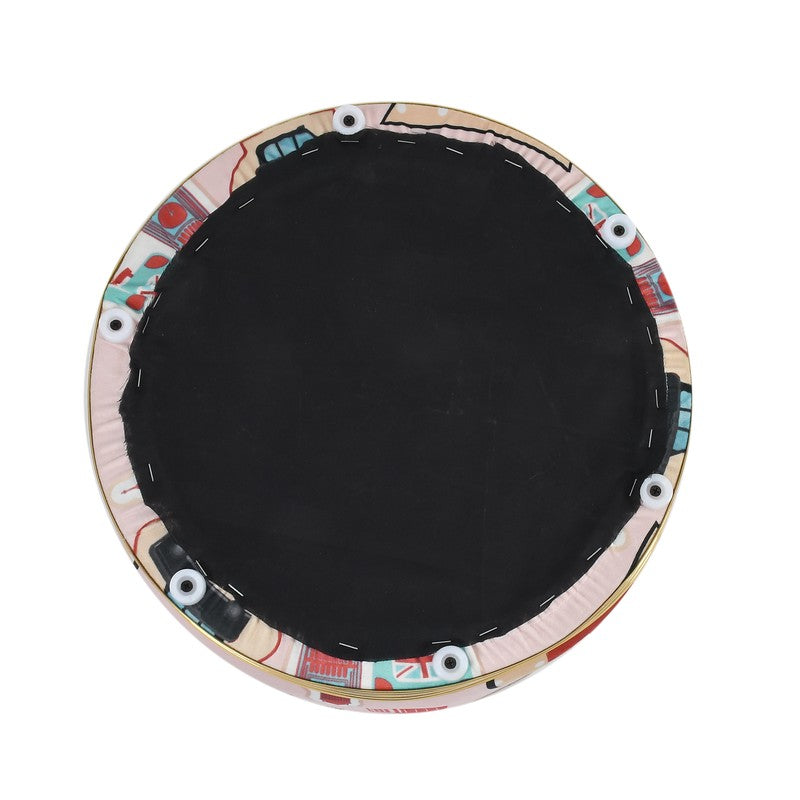 Wander Abstract Velvet Pouffe - Multicolor media 6