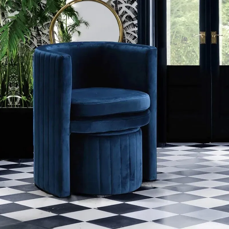 Arvel Neem Wood Accent Chair (Blue) - Two Piece Set media 4