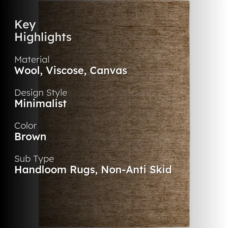 Thread Tale Hand Woven Wool Rug - Brown media 2