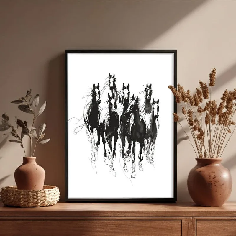 Spirit Horse Canvas Wall Painting With Black Frame media 6