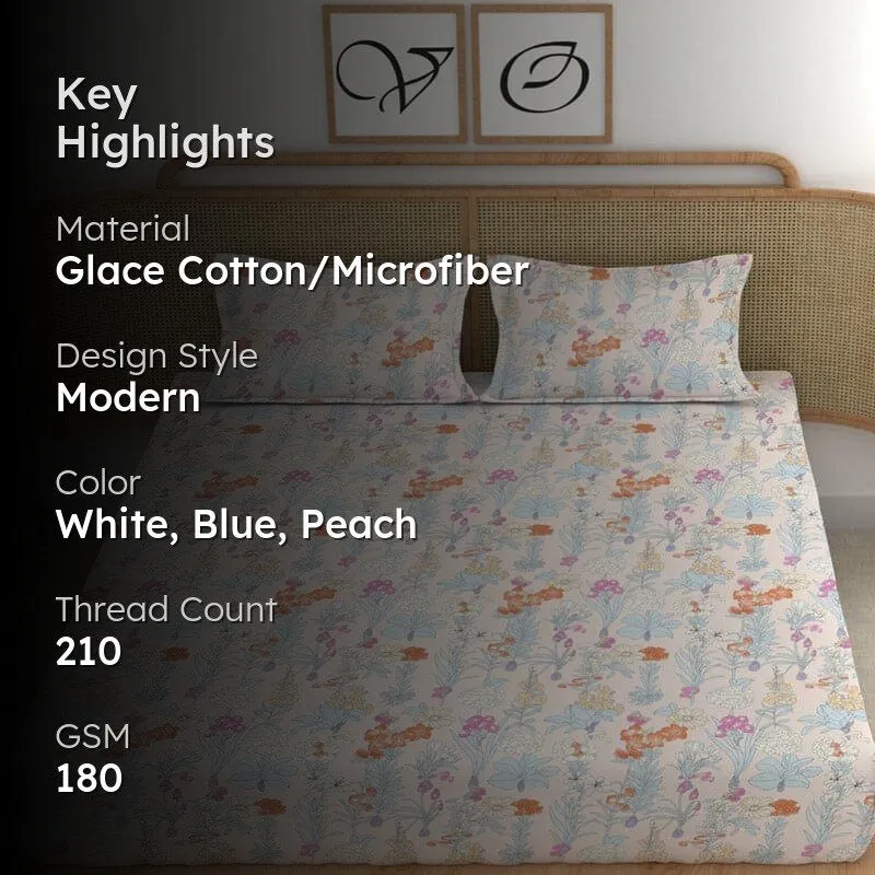 Moira Floral Microfiber Bedsheet - 180 GSM media 2