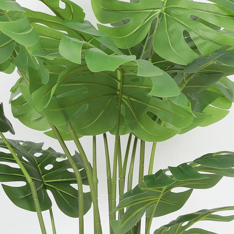 Monista Artificial Monstera With Black Plastic Pot - 4 Feet media 5