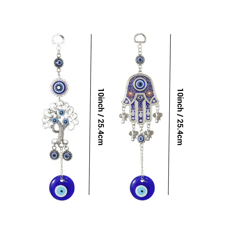 Tree Of Life & Hamsa Palm Evil Eye Metal Wall Accent - Set Of Two media 6