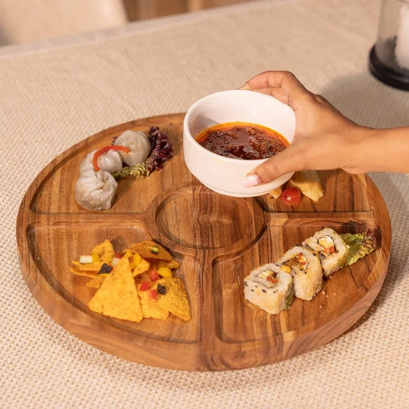Forest Edge Snack (Wood,Ceramic) Platter - Two Piece Set media 1