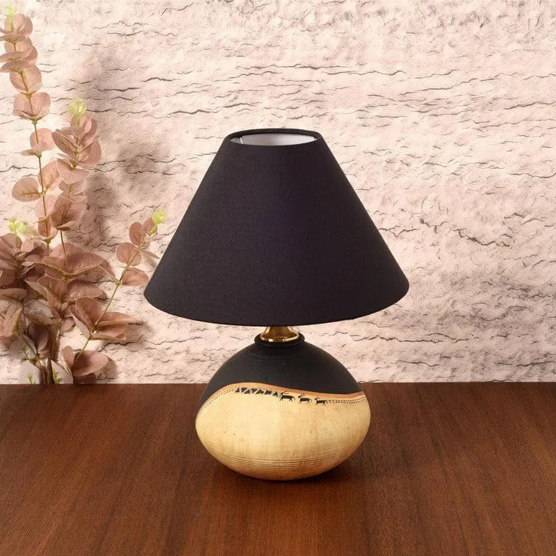 Parag Terracotta Table Lamp - Black,Beige media 3