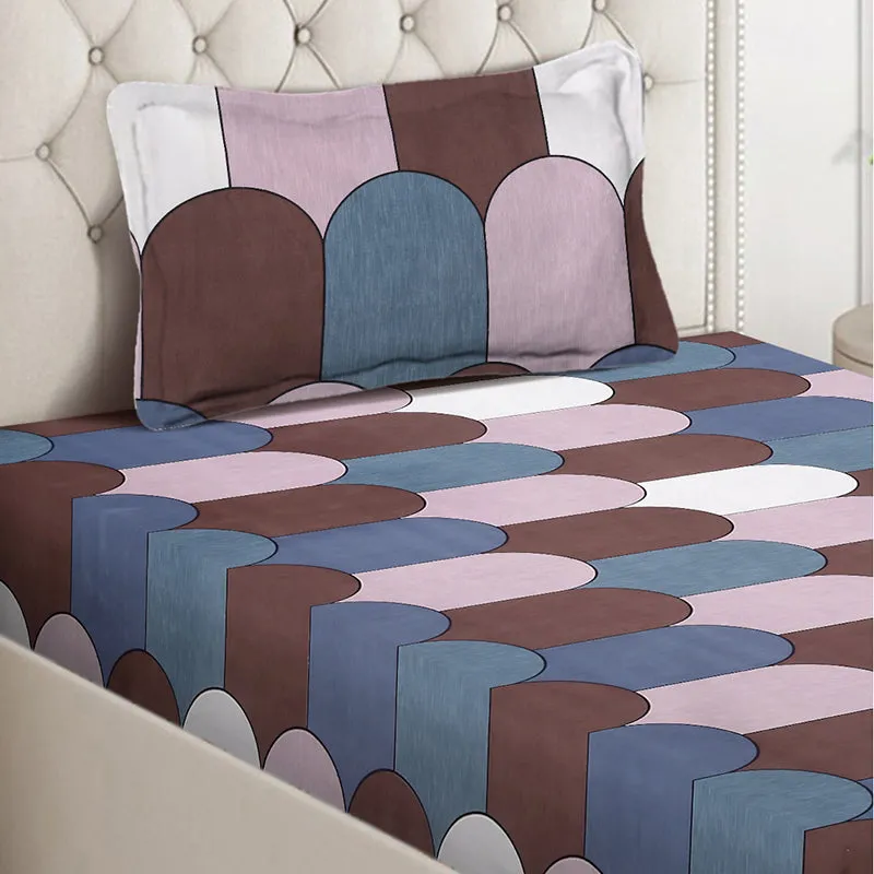 Scales & Rows Geometric Bedsheet - 130 GSM media 4