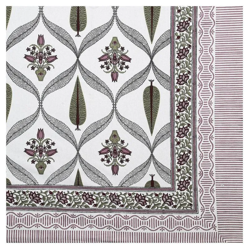 Quade Ethnic Cotton Bedsheet (Green) - 160 TC media 4