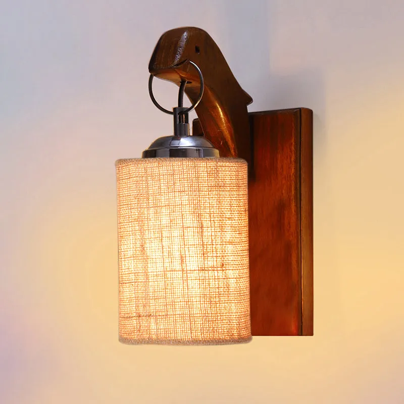 Estrella Jute & Wooden Wall Lamp - Beige media 4