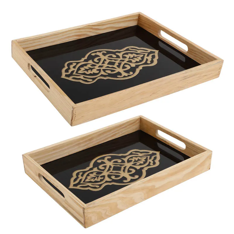 Embossed Grandeur Serving Tray - Set Of Two media 3