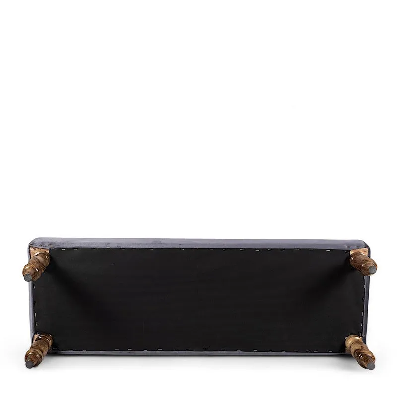 Avaro Sheesham Wooden Bench with Stools (Grey) - Three Piece Set media 4
