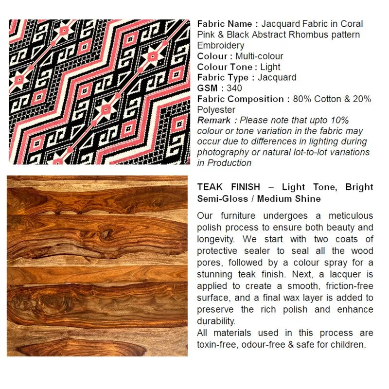 Fverix Acacia Wooden Ottomans - Multicolor media 6
