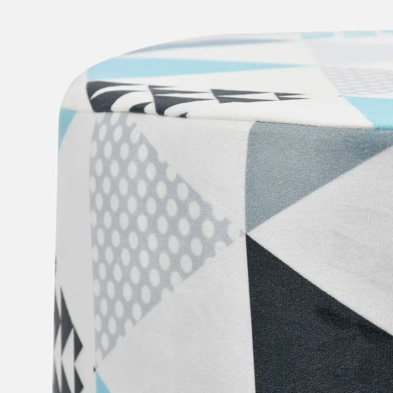Prism Geometric Velvet Ottoman - Multicolor media 4
