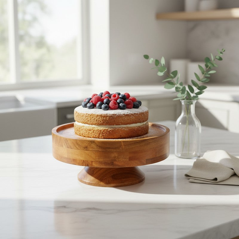 Artisan Print Wooden Cake Stand