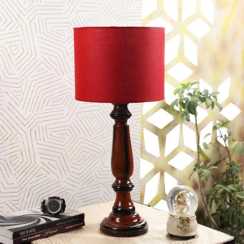 Rosa Bona Fabric Table Lamp - Red,Brown media 3