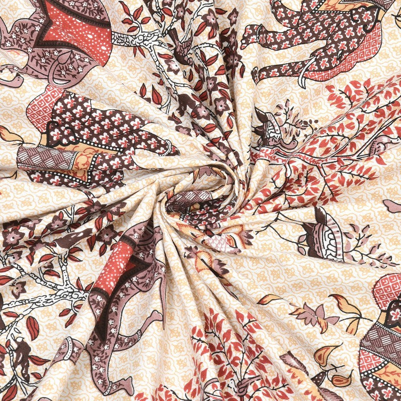 Royalet Cotton Bedsheet (Maroon,Beige) - 240 TC media 5