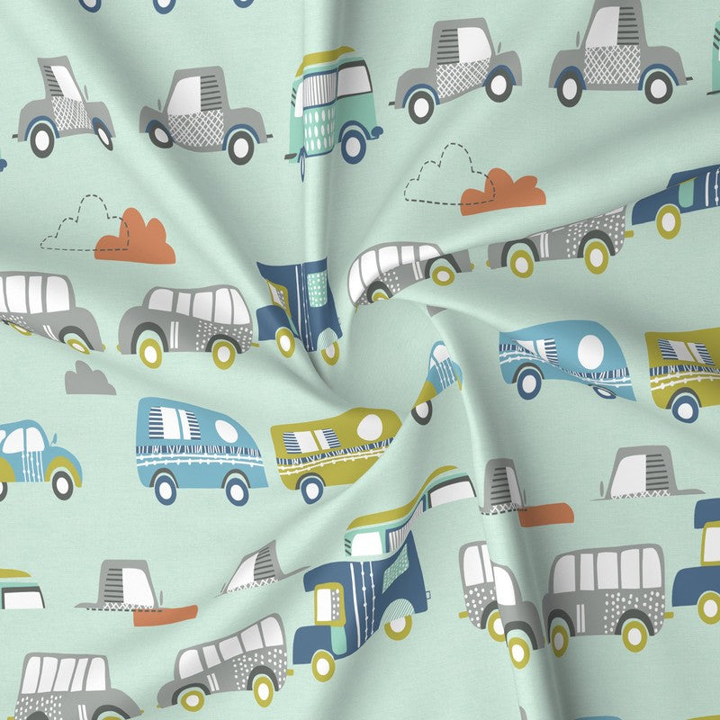 Colorful Wheels GlaceCotton Kids Bedding Set (180 GSM) - Five Piece Set media 6