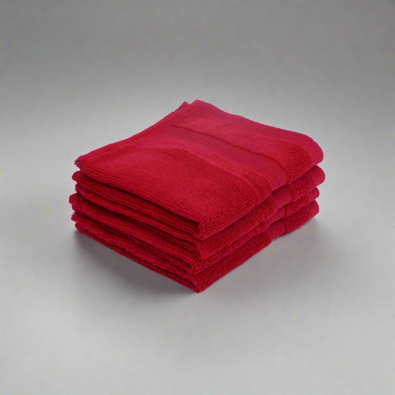 Miorah Face Towel (Red) - Set Of Four