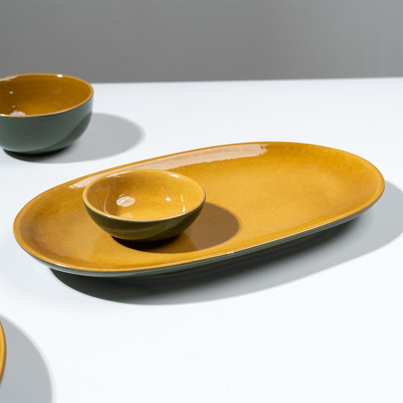 Golden Ceramic Dinner Set - 23 Piece Set media 8