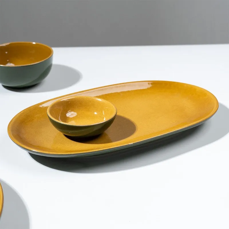 Golden Ceramic Dinner Set - 23 Piece Set media 8