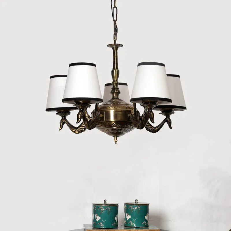 Glee Conical Golden Antique Ceiling Lamp media 2