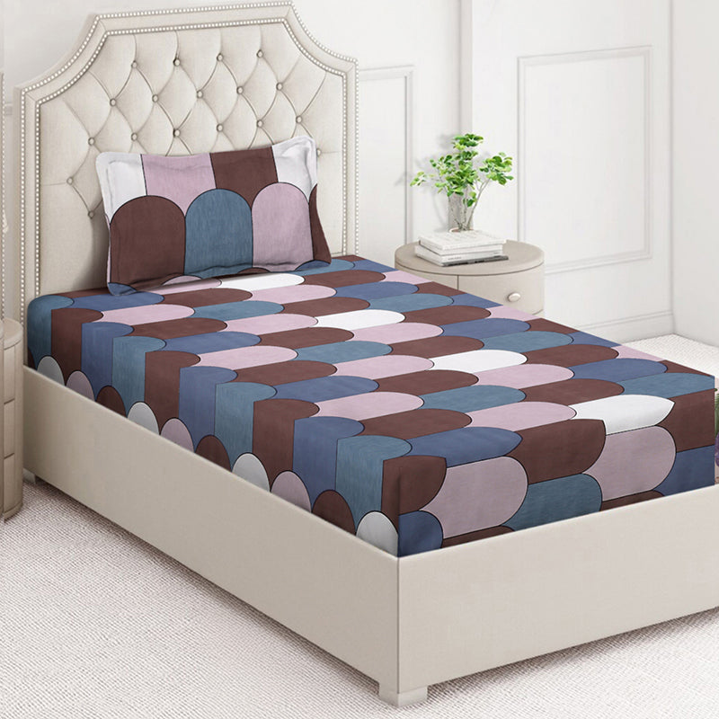 Scales & Rows Geometric Bedsheet - 130 GSM