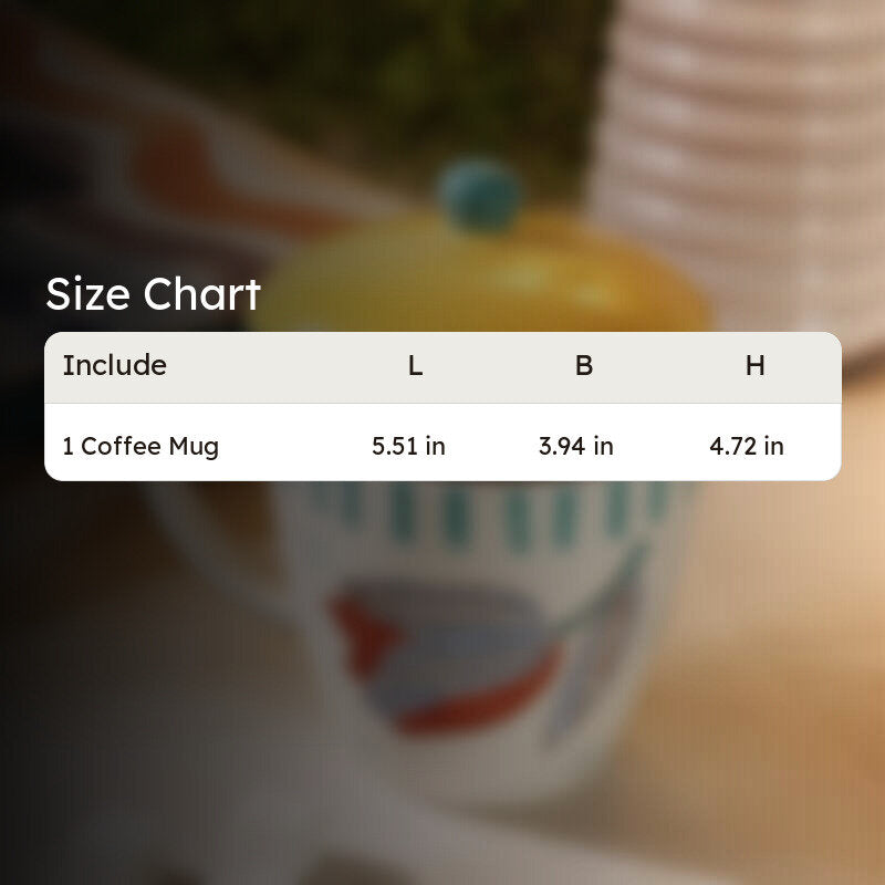 Stripe Handpainted Ceramic Coffee Mug (385 mL) media 7