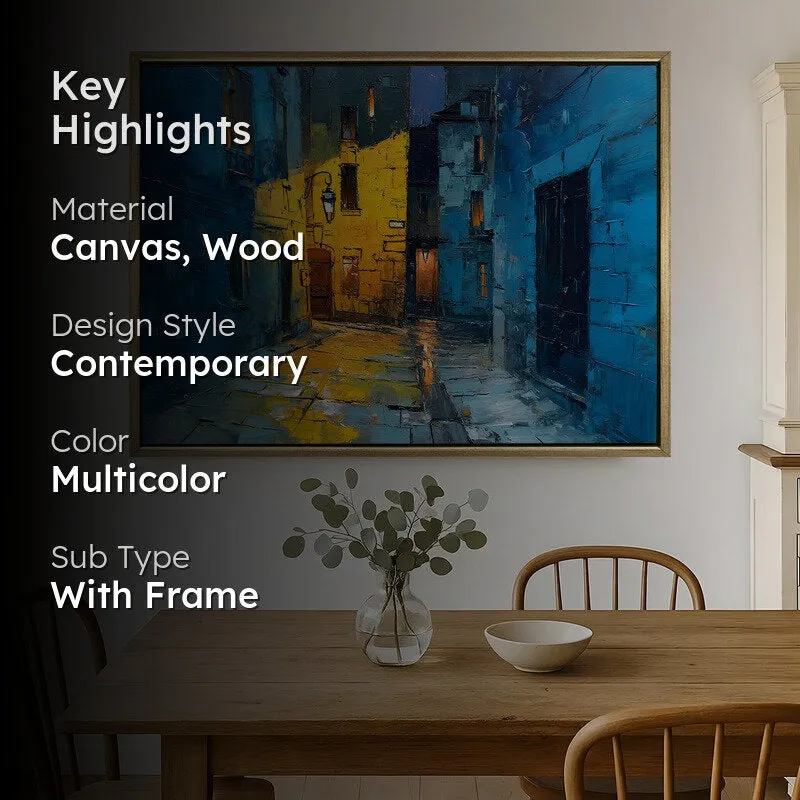 Painterly Avenue Canvas Wall Painting With Frame media 2