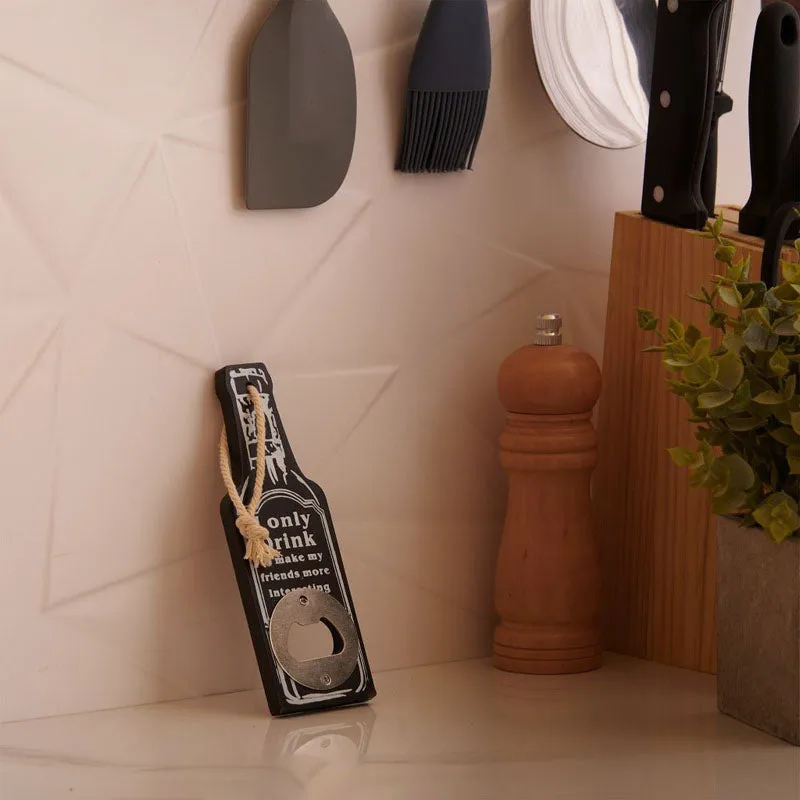 Drink To Make Friends Bottle Opener (Black) - Set Of Two media 1