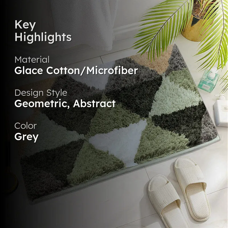 Soft Triangles Microfiber Bath Mat - Green media 2