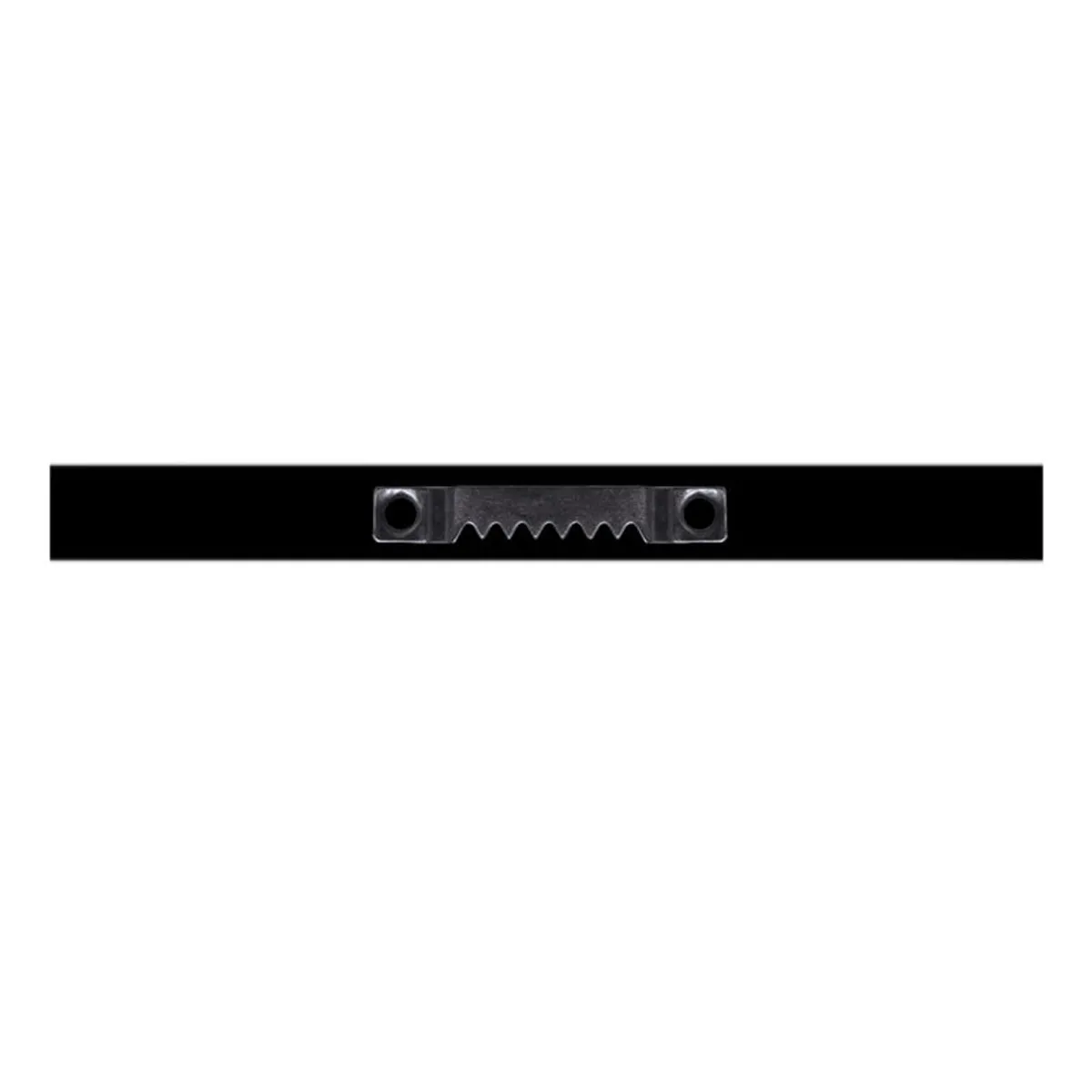Close-up of the black wall accent's rear hanging fixture