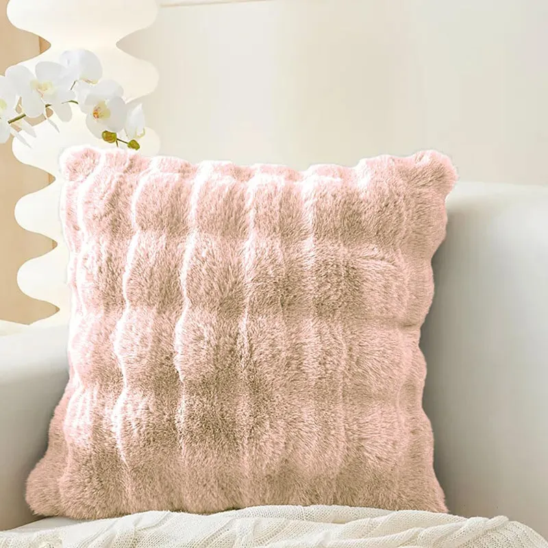Bubble Luxe Cushion Cover Set (Peach) - Set Of Two media 3