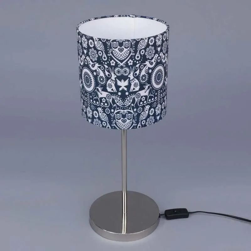 Animal Love Fabric Table Lamp - Blue,White,Silver media 6