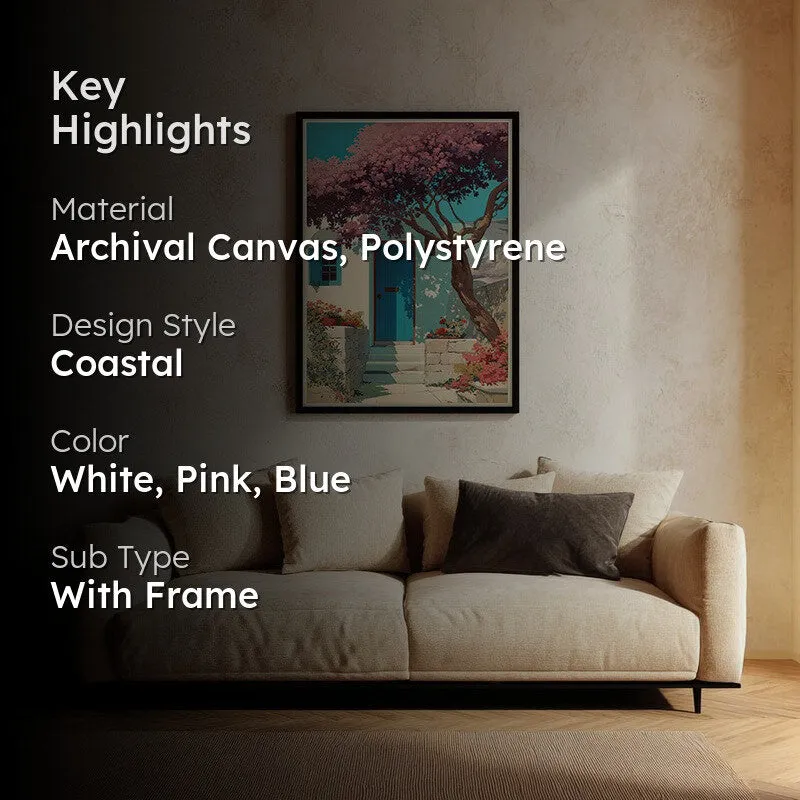 Pastel Sky Canvas Wall Painting - Black Frame media 2