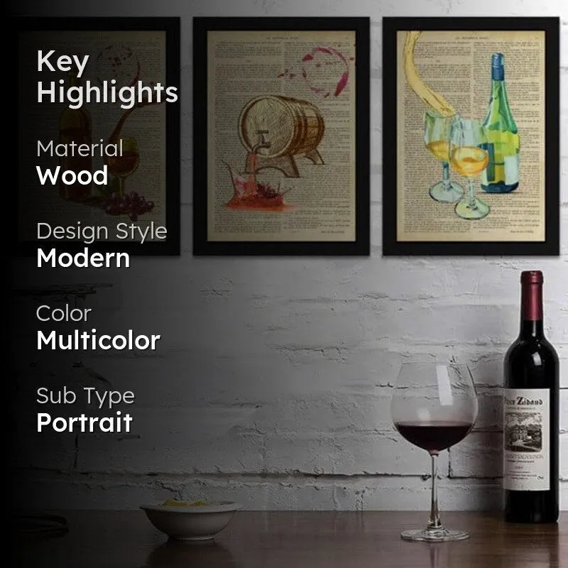 Wine Wista Wall Art - Set Of Three media 2