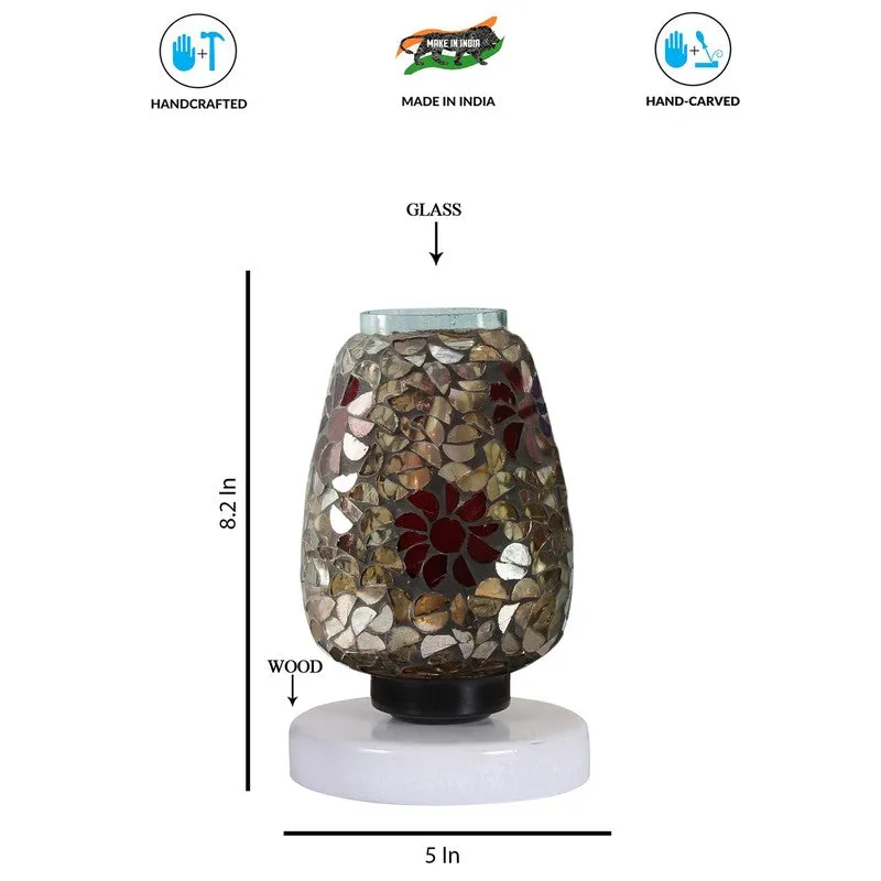 Luxomia Mosaic Glass Table Lamp With Wooden Base - Multicolor media 8