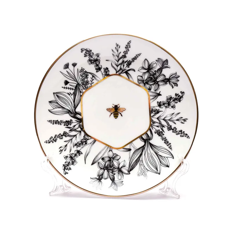 Gilded Bee 24k Gold Brushed Porcelain Dinner Set - 33 Piece Set media 15