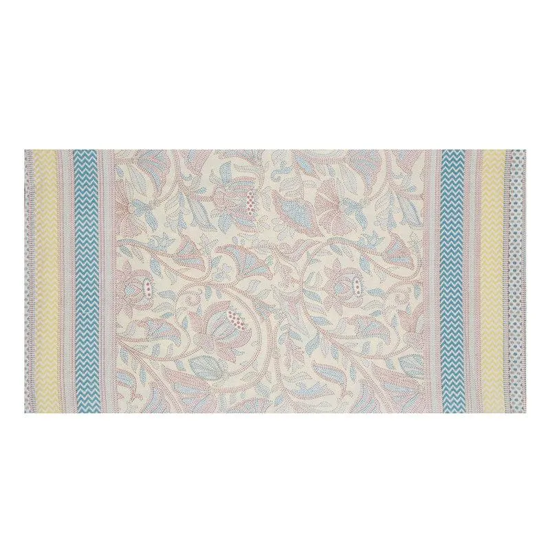 Viya Flora Cotton Diwan Set (Blue & Yellow) - Eight Piece Set media 4