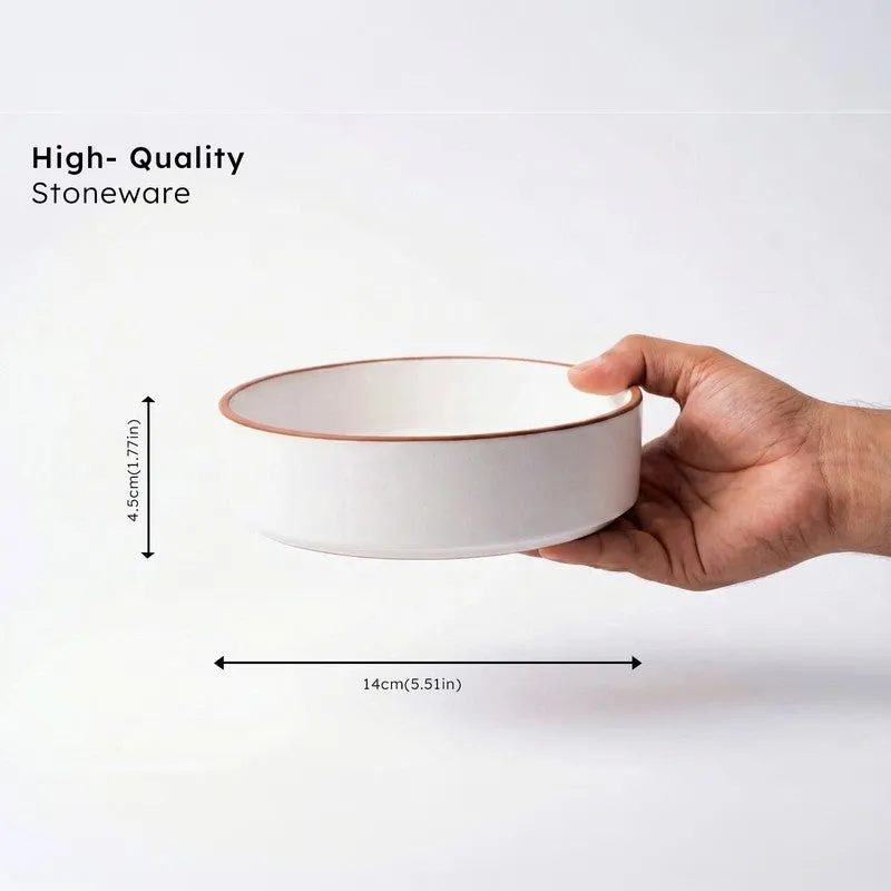 Feastyn Ceramic Salad Bowl (White/350 mL) - Set of Four media 7