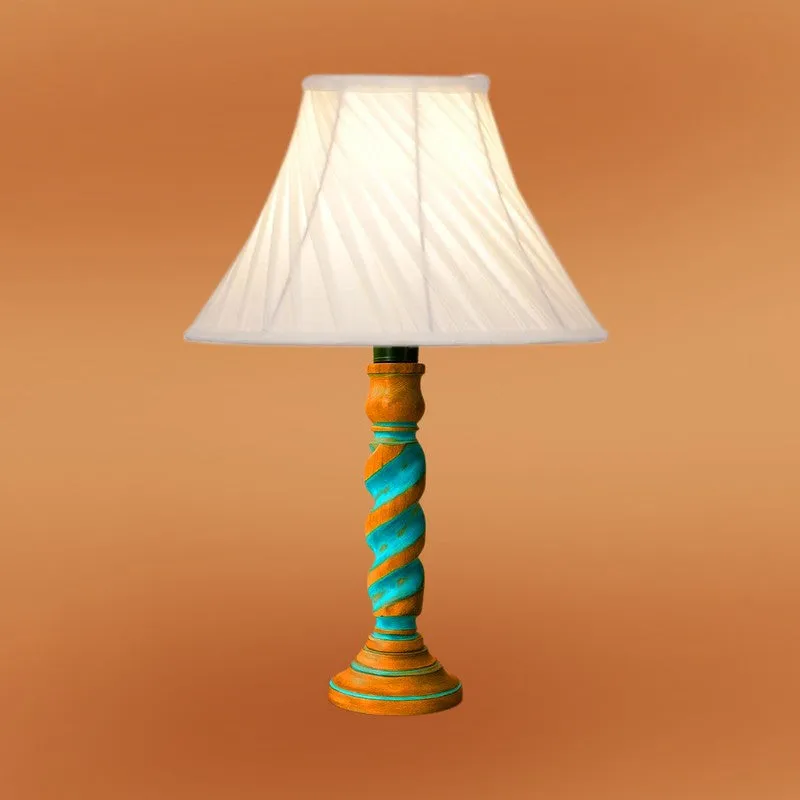 Elara Auro Wooden Table Lamp - Ivory media 6