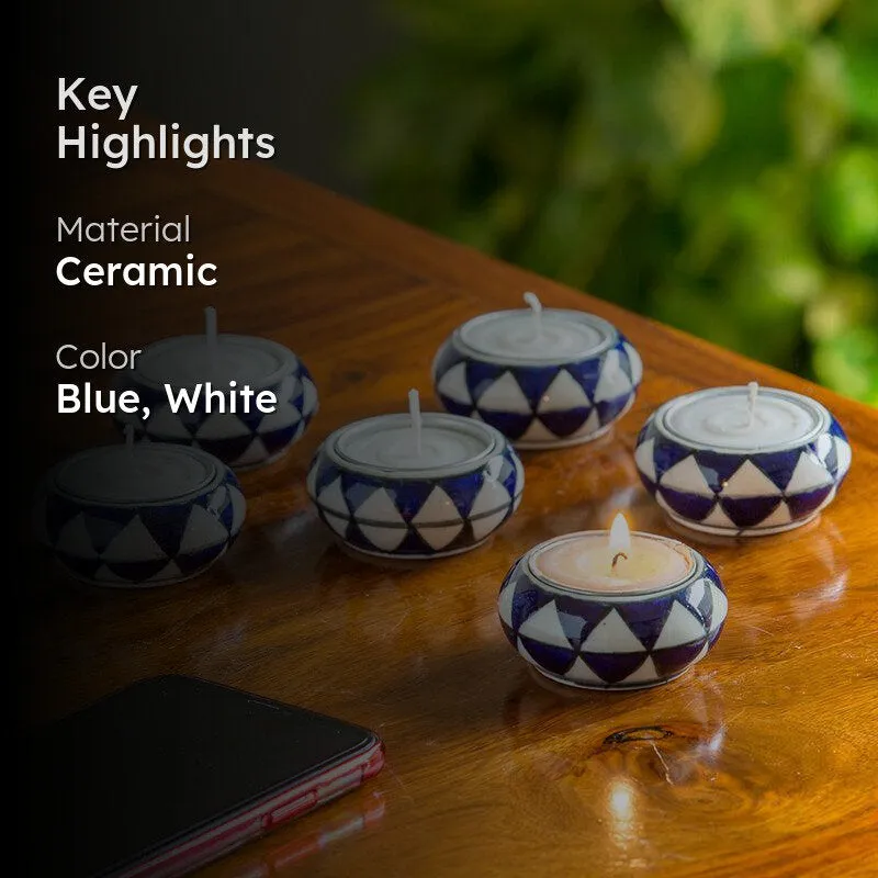 Blue Balance Tealight Candle Holder - Set Of Six media 2