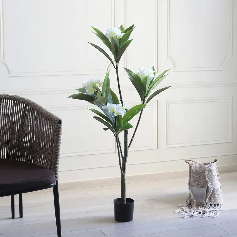 Minimal Greens Artificial Plant With Black Plastic Pot - 3.9 ft media 3