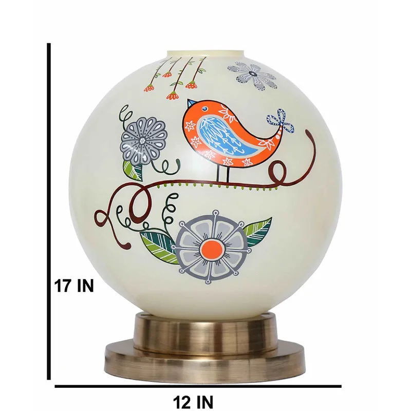 Nomadic Aura Hand Painted Brass & Glass Moon Table Lamp - Multicolor media 5