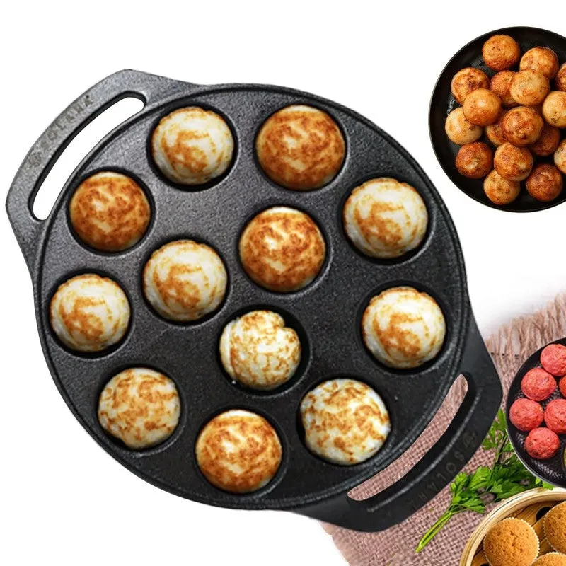 Solara Brewora Round Cast Iron Paniyaram Pan media 3