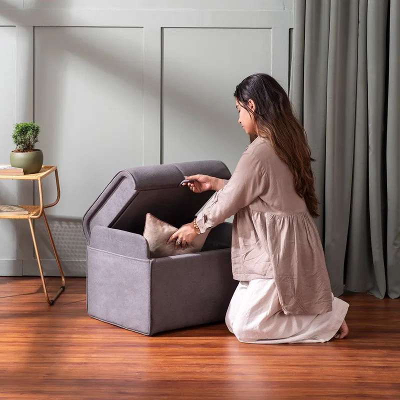 Dotty Polyster Ottomans (Grey) - Set Of Two media 4