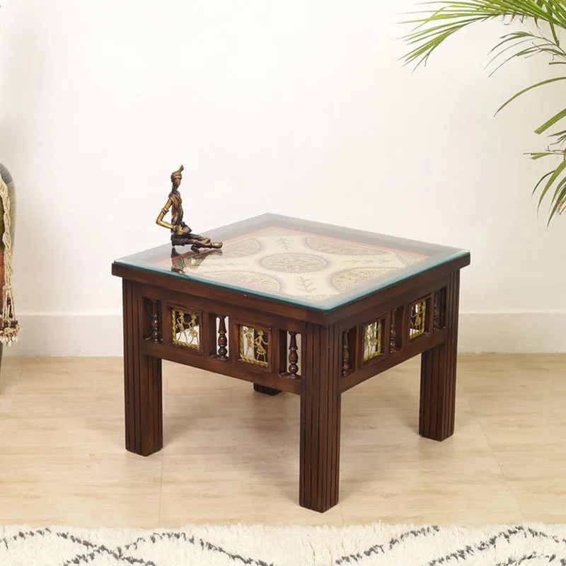 Zudra Teak Wood Side Table media 1